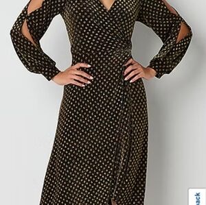 Black gold midi dress!